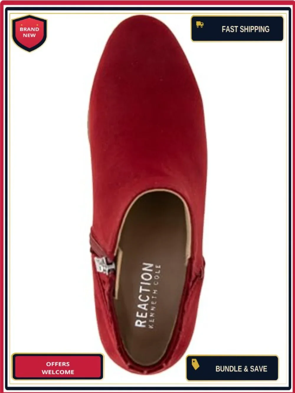 Block Heel Ankle Bootie with Inside Zip Synthetic